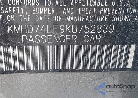 2019 Hyundai Elantra Se from USA, damaged, VIN KMHD74LF9KU752839